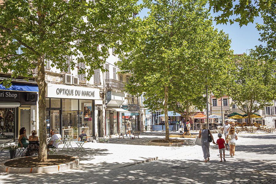 La place du marché après les travaux