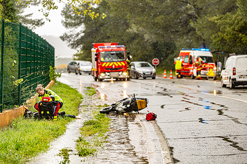 Exercices de secours pompiers