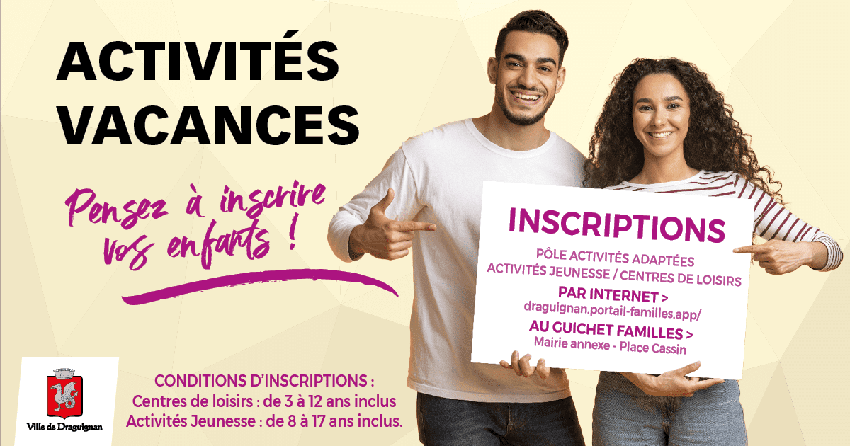 Activités vacances inscriptions